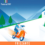 Acqua Frisia frizzante - etichetta vespa motori