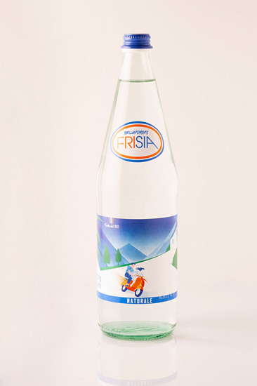 Bottiglia in vetro da 1 litro acqua naturale Frisia