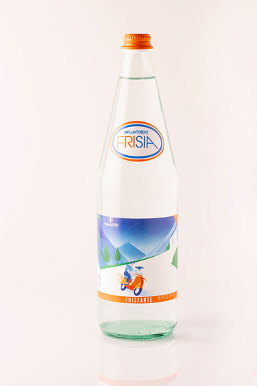 Bottiglia in vetro da 1 litro acqua frizzante Frisia